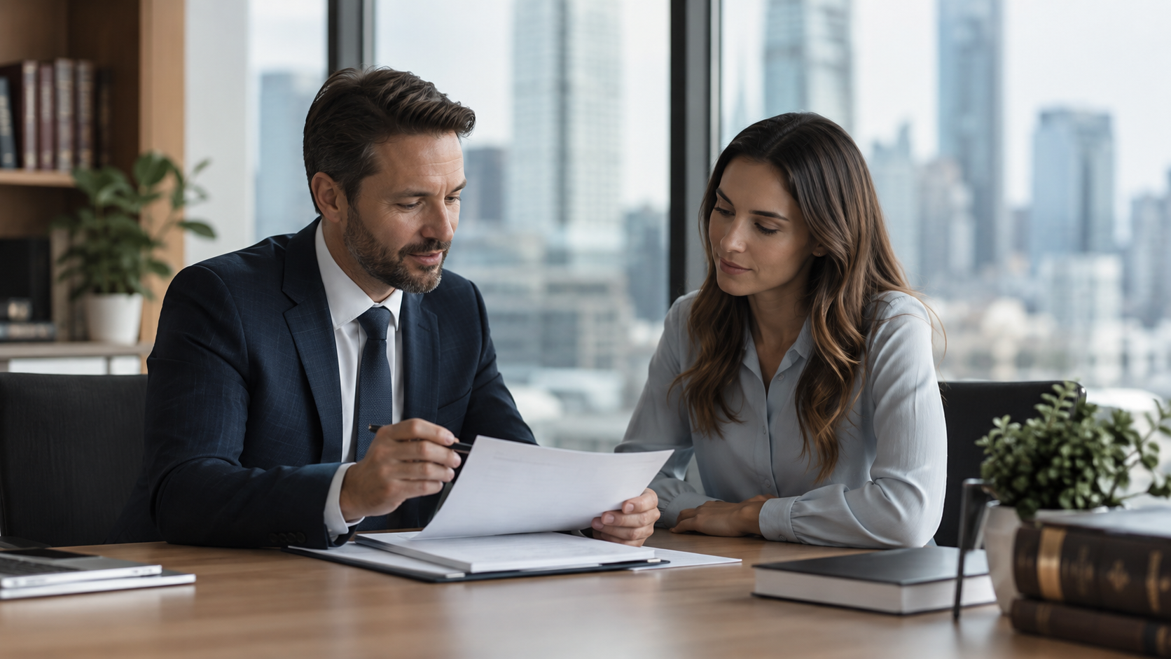 Professional legal consultation in a modern office